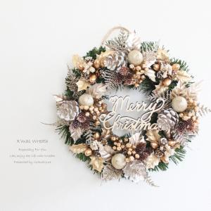 クリスマスリース Lサイズ 手作り 北欧風 おしゃれ かわいいナチュラル
