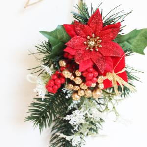 手のひらサイズ ミニクリスマスリース (レッド...の詳細画像5