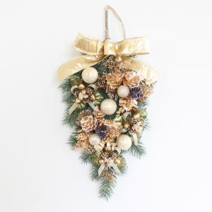 クリスマスリース 送料無料 スワッグリース ゴ...の詳細画像1