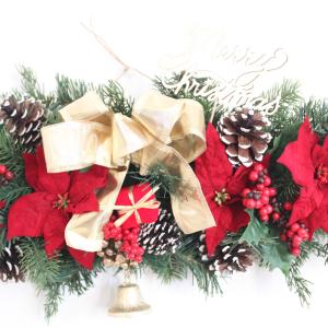 横型 クリスマスリース 送料無料 X6064の詳細画像1