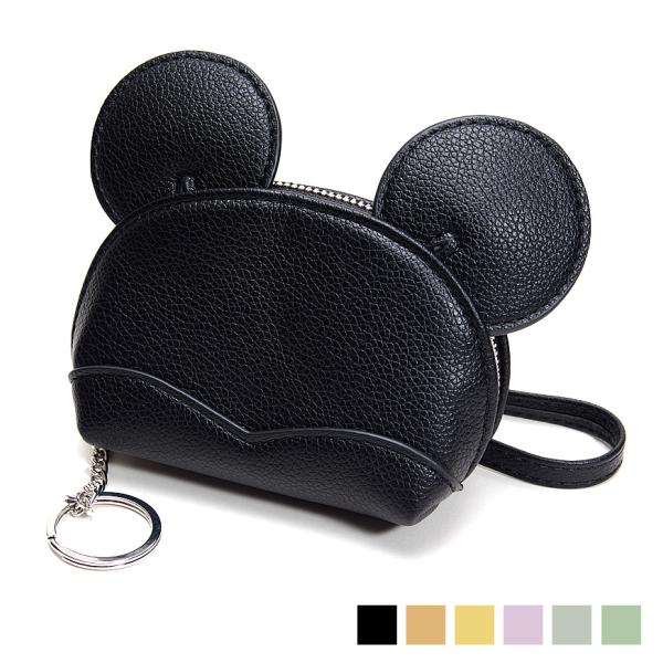 コインケース 小銭入れ 耳付き かわいい キーリング付 ストラップ付 PUレザー レディース