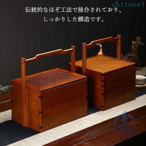 重箱 2段 木製 弁当箱 天然木 ナチュラル ...の詳細画像2