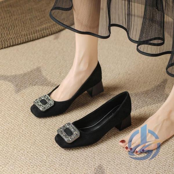 パンプス ラック ゆったり 幅広 防水 ビジネス 黒パンプス ブラック ローヒール 痛くない ios...