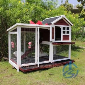 飼育ケージ 鳥スタンド 屋外 ウサギの巣 大型 木製 天然杉材 鳥屋 別墅 ioso ペット用品 屋根付き サークル ペットゲージ 多頭飼い 省スペース