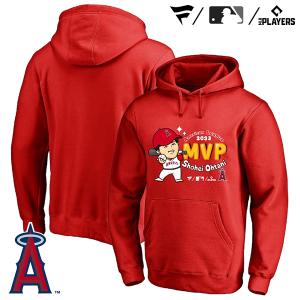 【あすつく対応】ファナティクス（Fanatics） エンゼルス 大谷翔平選手 2023 AL MVP受賞記念 イラストパーカー レッド SHOHEI OHTANI MLB ML06-23FW-0005｜grandslam