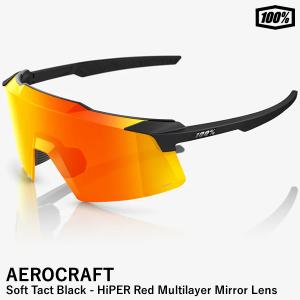 【即日発送可】100%（ワンハンドレッド） 60032-00010 AEROCRAFT Soft Tact Black - HiPER Red Multilayer Mirror Lens サングラス エアロクラフト｜grandslam