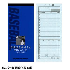 ＜メール便対応＞成美堂スポーツ出版 SBD9138 野球メンバー表 4枚1組｜grandslam