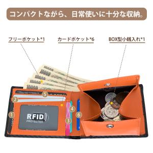 財布 メンズ 二つ折り カーボンレザー お札折...の詳細画像1