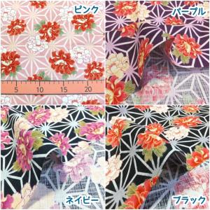和柄ドビー 牡丹麻の葉 (綿 生地 布)の詳細画像1