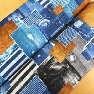 デニムパッチプリント (綿 生地 布)の商品画像
