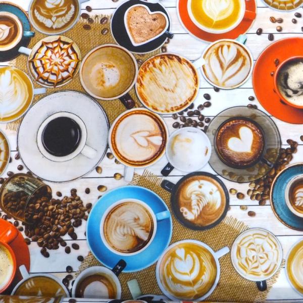 Riconic  カフェアートの世界 (綿 生地 布)