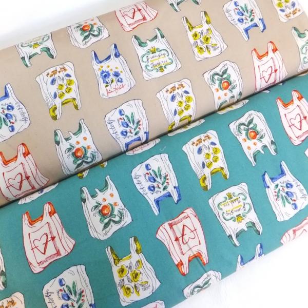 エコバッグ柄/オックス(綿 生地 布)