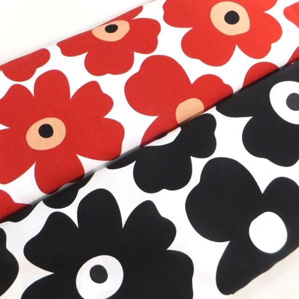 北欧風大きな花　（生地 綿麻 布）