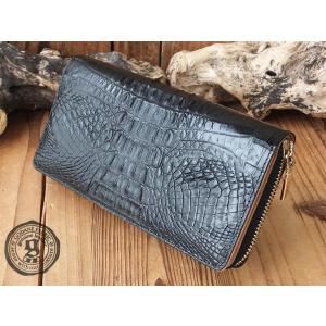 ゴダン GODANE ラウンドファスナー カイマンクロコダイル長財布
