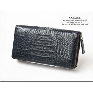 ゴダン 財布 GODANE カイマン クロコダイル ラウンドファスナー mini