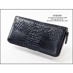 ゴダン 財布 GODANE カイマン クロコダイル ラウンドファスナー mini
