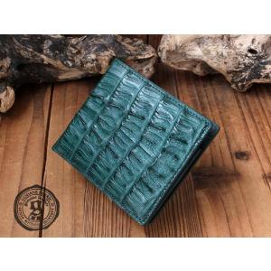 GODANE ゴダン 本革 クロコダイル メンズ 二つ折り財布 黒 ブラック