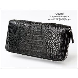 新品級　GODANE ゴダン カイマン クロコ革 クロコ　クラッチバック　最高級 ゴダン 財布 GODANE カイマン クロコダイル ラウンドファスナー mini