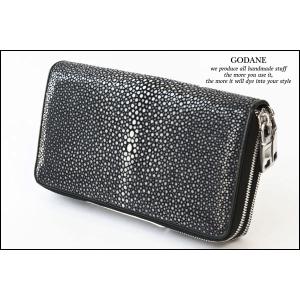 64%オフ 財布 父の日 GODANE ゴダン ガルーシャ革 Galuchat ラウンド  