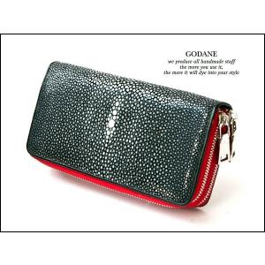 61%オフ 財布 父の日 GODANE ゴダン ガルーシャ革 Galuchatラウンドファスナー ダブルファスナー spgw8100osd BKRD ブラックレッド 黒赤 プレゼント