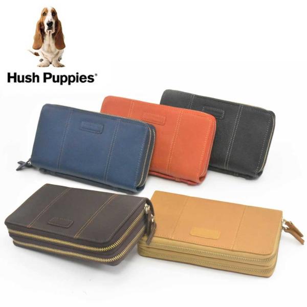 Hush Puppies ハッシュパピー ダブルWファスナー ラウンドファスナー 長財布 全5色  ...