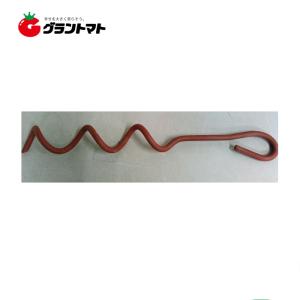 徳用30本セット) 日本製 ラセン杭 大 φ13×600mm 赤錆止め塗装 らせん杭