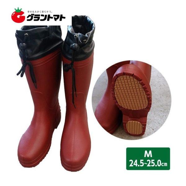 軽量長靴 M ワイン (24.5〜25.0cm) レディース　シンセイ