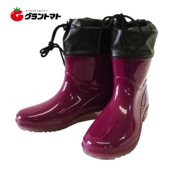 婦人PVCお手軽ブーツ ワイン LL(25.0~25.5cm) WINE SS-0189 シンセイ