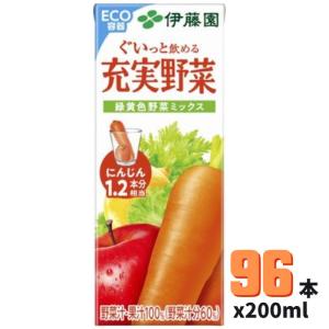 充実野菜 緑黄色野菜ミックス 紙パック 200ml 24本*4ケース 伊藤園｜grantomato