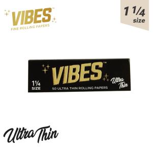 メール便可 VIBES rolling papers ULTRA THIN 1 1/4 極薄 ローリング ペーパー 50枚入 バイブス｜grassfreak