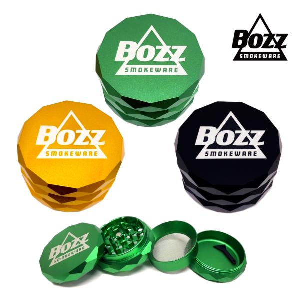 喫煙具 BOZZ ダイヤモンドシェイプ・メタルグラインダ― 4パーツ 63mm herb grind...