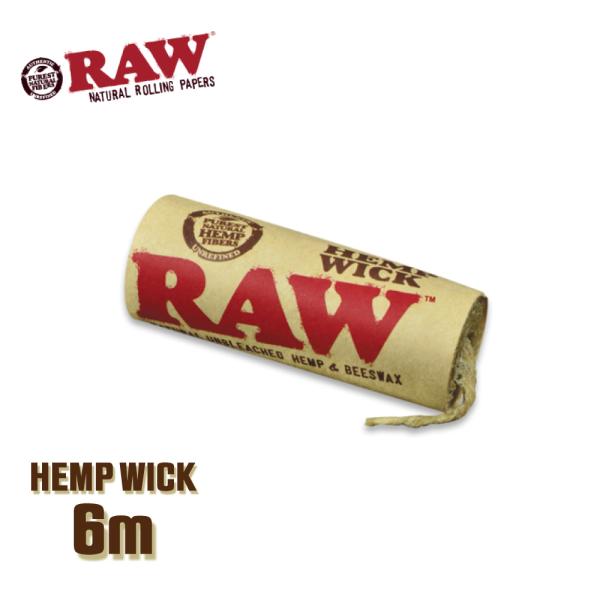 メール便可 RAW ヘンプウィック 6m 着火用麻縄 蜜蝋 キャンドル hemp wick ロウ