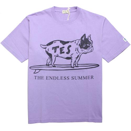 TES/テス　TES OVER DYED BUHI BIG TEE　PURPLE　Ｔシャツ