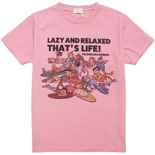 TES/テス　TES ALL STAR LAZY AND RELAXED TEE　PINK　Ｔシャツ