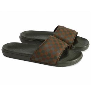 VANS ヴァンズ バンズ LA COSTA SLIDE-ON CHECKERBOARD　OBSIDIAN FERN VN000E83FRN