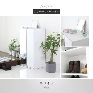 シューズボックス 靴箱 鏡付き 収納棚 ロータ...の詳細画像3