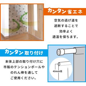 間仕切りのれん 90cm×250cm 間仕切り...の詳細画像4