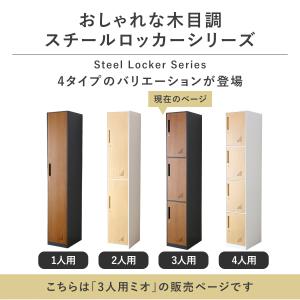 オフィス 棚 ロッカー 3人用 鍵付き スチー...の詳細画像3