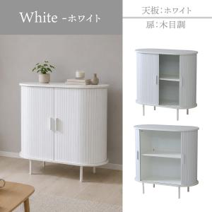 サイドボード 蛇腹 キャビネット 幅80 高さ...の詳細画像5