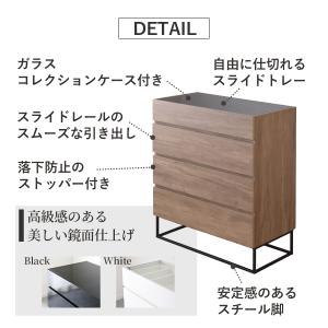 チェスト タンス ガラス天板 ローチェスト 北...の詳細画像3