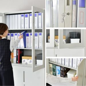 鍵付き書庫 スチール書庫 オフィス 収納棚 鍵...の詳細画像2
