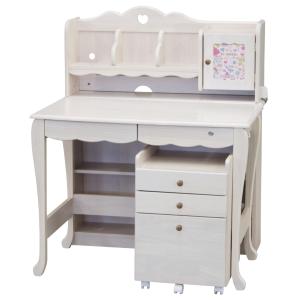 学習机 学習デスク 勉強机 キッズデスク 組替できる学習デスク かわいい キュート プリティ お姫様 女の子 プリンセス エレガント ハート形 扉フォ ドリス