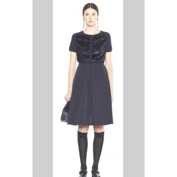 NATIVA ポリエステルコットン イレギュラーひだスカート 紺 'S MaxMara