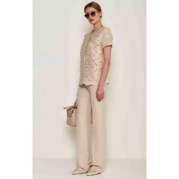 LACRIMA センタープレス ストレートパンツ パウダーベージュ MaxMara STUDIO