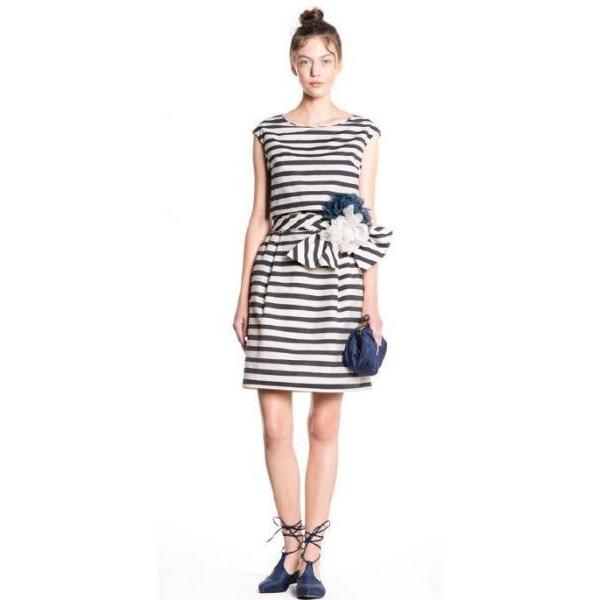 STELLA ボーダーデザイン リボンベルト ノースリーブワンピース MaxMara WEEKEND