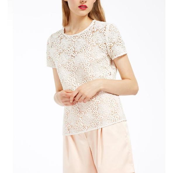 ETTORE インナー付き レースデザインブラウス アイヴォリー MaxMara Shine