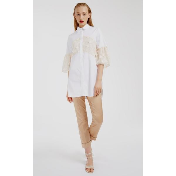 DALBUM レース刺繍デザイン オーヴァーブラウス 白 MaxMara Shine