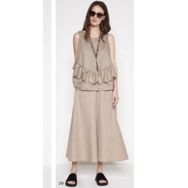 TESO 刺繍&amp;フリルデザイン ラミーブラウス サンドベージュ MaxMara STUDIO