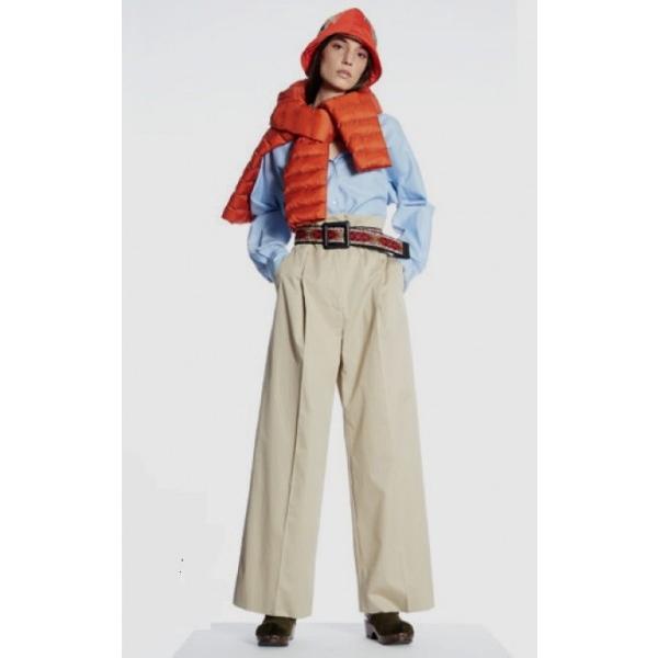 HOLIDAY コットン素材 リボンベルト付ワイドパンツ ベージュ MaxMara WEEKEND