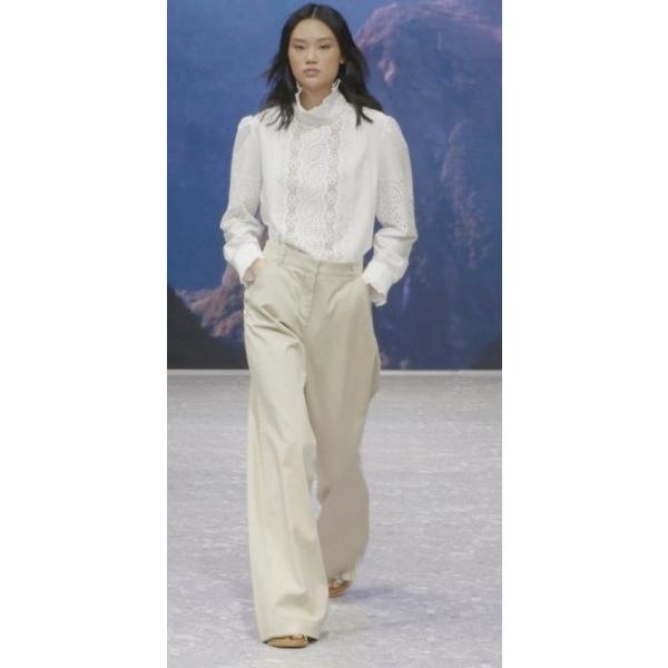 VIRGIN コットンストレッチ ワイドパンツ ライトベージュ MaxMara WEEKEND